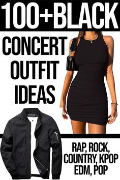 All Black Outfits For Women Concert, Dresses For Concerts Night, Winter Rap Concert Outfit, Rock Concert Outfit Ideas Women, Blues Rock Outfit, Juanes Concert Outfit, Shinedown Concert Outfit Ideas, Ll Cool J Concert Outfit, Casual Concert Outfits Spring