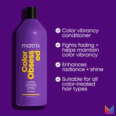 It’s no secret that color-treated hair needs nourishment, but why stop at the basics? Matrix Color Obsessed Shampoo pretty much does it all. In addition to preserving moisture, it protects hair color from fading, conditions, adds shine, and volumizes—all without weighing hair down. Now that’s truly applause-worthy. This shampoo is part of the Color Obsessed line, which has antioxidants to protect against environmental aggressors, keeps color vibrant, provides fade protection. It’s no secret that color-treated hair needs nourishment, but why stop at the basics? Matrix Color Obsessed Conditioner pretty much does it all. In addition to preserving moisture, it conditions, protects haircolor from fading, adds shine, and volumizes—all without weighing hair down. Now that’s truly applause-worthy. The Organic Pharmacy, Matrix Color, Eyebrow Eyeshadow, Eyelash Curlers, Pca Skin, Skin Medica, Plumping Lip Gloss, Hair Shades, Hair Down