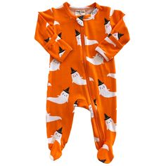 2-Way Zip Footie, Orange Ghost – SpearmintLOVE Purple Ghost, Glitter Shorts, Outfit Essentials, Holiday Clothes, Halloween Queen, Childrens Clothing Boutique, Beige Plaid, Halloween Baby, Clothing Essentials