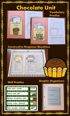 the chocolate unit is an interactive activity for students to practice their writing skills and read alouds