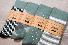 Sage Green Personalized Groomsmen Socks 4 Designs, Mix & Match, Men's Size 7-12 Groomsman Gift Idea, Wedding Socks, Custom Sock Labels - Etsy Groomsmen Socks, Navy Blue Design, Wedding Socks, Idea Wedding, Wedding Gifts For Groomsmen, Groomsmen Gifts Personalized, Mens Dress Socks, Groomsman Gift, Wedding Day Gifts