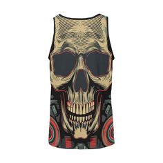 Rad Skull Tank Top This tank top features a skull design Details: 100% polyester 5.96 Oz. Lightweight and breathable material Washing instructions - Cold (max 40℃ or 104℉); Do not tumble dry Check out more shirts HERE *This product is custom made on demand. T57 Black Punk Racerback Tank Top, Punk Black Racerback Tank Top, Black Punk Style Racerback Tank Top, Halloween Black Tank Top For Streetwear, Casual Skull Print Tank Top For Streetwear, Casual Breathable Tank Top For Streetwear, Breathable Casual Tank Top For Streetwear, Casual Halloween Skull Print Tank Top, Casual Black Skull Print Tank Top