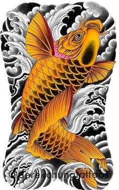 Japanese Temple Tattoo, Carp Tattoo, Tattoo Japanese Style, Koi Tattoo Design, Tatuagem Masculina Pequena, Koi Fish Designs