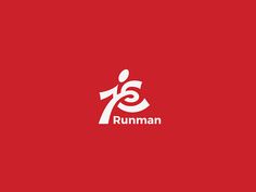 a red background with the word runman written in white on it and an image of a