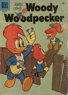 the cover to woody woodpecker comic book