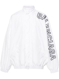 white shell embroidered logo at the sleeve front press-stud and zip fastening high neck long sleeves elasticated cuffs two front welt pockets elasticated hem internal zip-fastening pockets mesh lining We've partnered with Good On You — an independent agency that rates how brands perform in relation to their impact on the planet, people and animals, with a multi-criteria rating simplified to a five points scale. In order to be awarded our conscious label, larger brands need to score a minimum of four out of five ('Good'), while smaller brands must score at least three out of five ('It's a start'). This item comes from a brand rated four out of five ('Good') by Good on You at the time it was added on FARFETCH. Please note, this is a brand-level rating and does not guarantee that this product Inspiration Moodboard, Balenciaga Logo, Planet People, Versace Outfit, Five Points, Balenciaga Triple S, High Neck Long Sleeve, Embroidered Jacket, Nike Air Max 97