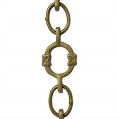 an antique brass key chain with two links