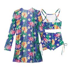 A fancy outfit makes your time at the beach and pool extra special with its elegant style and luxury vibes. Three-piece set: Top, Shorts, Cardigan Colors: Pink, Blue, Purple, Green, Red Floral Print Sizes: S to XL Lining: Polyester Fiber Fabric: Polyester, Elastane High elasticity With chest pad Age: Adult Gender: Female Brand Name: NoEnName_Null Product ID: CJYJ198745501 Note: All sizes are smaller than regular European and American sizes. Choose the larger size if your size is between two size Floral Print Swimwear For Beach Party During Resort Season, Tropical Swimwear For Beach Party During Resort Season, Summer Stretch Tankini For Beach Cover-up, Beach Season Stretch Tankini For Vacation, Stretch Tankini For Beach Season Vacation, Vacation Stretch Tankini For Beach Season, Chic Swimwear For Vacation During Resort Season, Tropical One-piece Swimwear For Beach Cover-up, Summer Stretch Cover-up For Pool