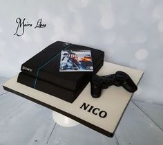 a cake made to look like a video game console