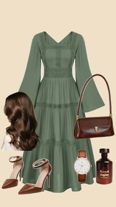 Coffee Brown Themed ☕️🍂 Dress Back Neck Designs, Fall Themed Outfits, Recent Fashion Trends, Attractive Outfits, Modest Fall Fashion, Modest Fashion Fall, Meeting Outfit, Countryside Style, Modesty Outfits