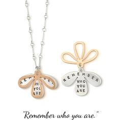 Remember Who You Are Sterling Silver Necklace | Kathy Bransfield Meaningful Pendant Necklace With Charms, Inspirational Nickel-free Charm Necklace For Mother's Day, Meaningful Sterling Silver Pendant Charm Necklace, Meaningful Sterling Silver Necklaces With Charms, Meaningful Sterling Silver Necklace With Charms, Meaningful Charms Necklace In Sterling Silver, Inspirational Nickel-free Necklaces For Mother's Day, Inspirational Silver Charm Necklaces For Mother's Day, Inspirational Silver Charm Necklace For Mother's Day