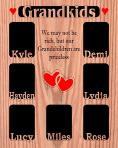 Grandkids Name Picture Frame 16"x20" - Legacy Images - Picture Frames Generation Pictures, Mom Frame, Wedding Frame Gift, Graduation Frame, Family Picture Frames, Friends Picture Frame, Anniversary Frame, Initials Ornament, State Ornaments