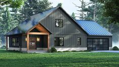 this is an artist's rendering of the modern cabin style house plans for small homes