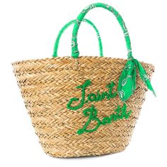 Woman straw bagHandles with green paisley all over printSaint Barth embroideredSizes: 50cm x 30cm x18cm Summer Shopping Bags With Embroidered Logo, Summer Rectangular Bag With Embroidered Logo, Green Embroidered Bags For Vacation, Green Embroidered Vacation Bags, Embroidered Green Bags For Vacation, Green Embroidered Beach Bags, Green Straw Bag For Shopping, Bag With Embroidery, Green Paisley