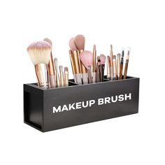 PRICES MAY VARY. UPGRADE DIVIDER DESIGN - Our wooden makeup brush organizer has 4 compartments. Large, roomy and pretty. Easy to grab brushes. Size:10.7"L x 3.4"W x 3.5"H. You can store all of your makeup tools easily and neatly. The rectangular shape can fit in nicely against the wall. A nice vanity desktop decoration! REMOVEABLE COVER - The middle divider can be removed, more convenient to clean the corner. Please wipe it after cleaning. For the first time to use, we recommend you wipe it with Wooden Makeup Brushes, Brush Organizer, Divider Design, Makeup Brush Organization, Wooden Products, Makeup Brush Holder, Cosmetic Display, Bathroom Countertop, Favorite Makeup