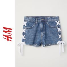 Adorable High Waist Shorts. Fun And Sassy Side Ties Through Grommets. Would Look Great Paired With A White T-Shirt. Originally $29.99! New With Tags / Bundle 3 For Free Shipping! Trendy Cotton Jean Shorts By H&m, Trendy H&m Cotton Jean Shorts, H&m High Rise Shorts For Summer, Trendy H&m Summer Shorts, H&m Casual Cotton Jean Shorts, H&m High Waist Jeans For Spring, H&m High Waist Spring Jeans, H&m High Waist Cotton Jean Shorts, H&m Blue Jean Shorts For Summer