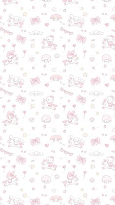 a white background with pink teddy bears and stars