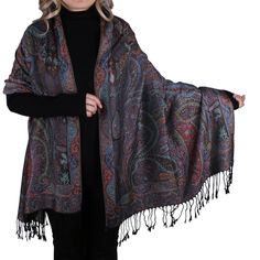 PRICES MAY VARY. Paisley Pattern Pashmina Scarf Size: 28 inches Wide X 72 inches Length. 3 inches hand knotted tassels at each ends Big enough to make you warm in a cold time and will safe your neck chest and even face from cold wind or snow . Our luxurious fabrics are extremely soft to the touch and warm and cozy. Perfect for chilly evenings or air-conditioned places Easily wear as a scarf, shawl, or wrap. Great for many different occasions from casual summer nights to formal elegant weddings. Rave Scarf, Pashmina Rave, Cold Time, Elegant Weddings, Vintage Paisley, Cozy Scarf, Scarf For Women, Colorful Scarf, Wrap Shawl