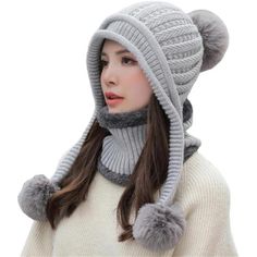 Stay Warm And Stylish: Embrace Winter With Our Beanie Hat And Neck Circle Scarf Set, Expertly Designed For Unmatched Warmth And Comfort. Crafted From Soft, Chunky Acrylic And Featuring A Plush Fleece Lining, This Dual-Layered Knit Construction Provides Excellent Insulation Against The Cold. Perfect Fit For All: Made From Stretchy Cable-Knitted Acrylic Fabric, This Set Ensures A Comfortable Fit For Most Adult Heads. The Cleverly Designed V Shape At The Back Accommodates Ponytails, Making It A Ver Winter Beanie Hat, Ski Hats, Hat And Scarf Sets, Circle Scarf, Winter Hats Beanie, Winter Beanie, Scarf Set, Beanie Hat, Hat Sizes