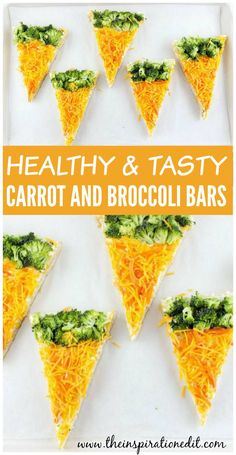 the healthy and tasty carrot and broccoli bars are ready to be eaten