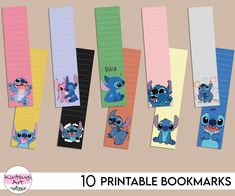 the printable bookmarks are designed to look like stitch - stitch stitch stitch stitch stitch stitch