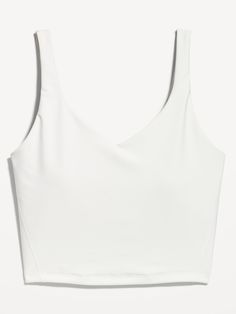 v-neck wide straps removable pads front mesh lining go-dry wicks moisture fitted hits at natural waist provides light support for a-c cups models are approx.  5'9" and wear sizes s (4), l (12) and xl (18)machine wash according to the care instruction label Sweat-resistant White Sports Bra For Gym, White Sweat-resistant Sports Bra For Light Sports, White 4-way Stretch Sports Bra With Moisture-wicking, White Sleeveless Moisture-wicking Sports Bra, White Moisture-wicking Sports Bra With 4-way Stretch, Sports Bra Sizing, Jack Black, Wide Straps, Long A Line