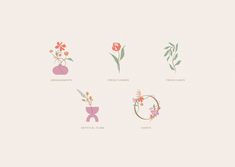 flowers are arranged in different shapes and sizes