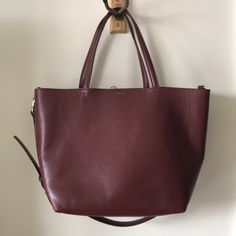 In Great Condition Theory Burgundy Color Leather Bag!! Clean Inside. There Is A Small Scratch In Front, Corners And Bottom. Comes With Original Dust Bag. Chic Burgundy Tote Bag, Luxury Burgundy Bags For Everyday Use, Burgundy Satchel With Detachable Handle For Everyday Use, Everyday Burgundy Satchel With Top Carry Handle, Burgundy Tote Bags For On-the-go, Burgundy Bag With Detachable Strap And Double Handle, Everyday Burgundy Satchel With Detachable Handle, Leather Burgundy Bags With Removable Pouch, Burgundy Leather Bags With Removable Pouch