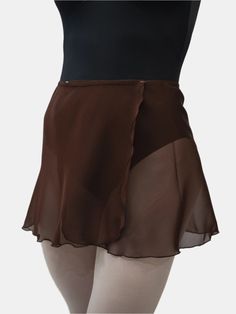 Brown Chiffon Wrap Short Dance Skirt MP301 for Women by Atelier della Danza MP Summer Stretch Ballet Skirt, Ballet Core Wrap Skirt, Romantic Skirt Ballet, Ballet Wrap Skirt Pink, Halter Leotard, Lace Leotard, Ballet Wrap Skirt, Ballet Classes, Ballet Tights