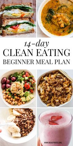 14-Day Clean Eating Meal Plan For Beginners - Beauty Bites Clean Eating Menu, Meal Plan For Beginners, Clean Eating For Beginners, Foods And Drinks, Beginner Meal Planning, Clean Eating Meal Plan, Easy Clean Eating, Keto Cooking, Summer Favorites