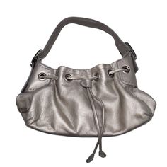 Y2K Slouchy Silver Leather Shoulder Bag 90s Bag, Silver Handbag, Silver Bag, Silver Bags, Brown Leather Heels, The 2000s, Vintage Purse, Heeled Loafers, Vintage Bags