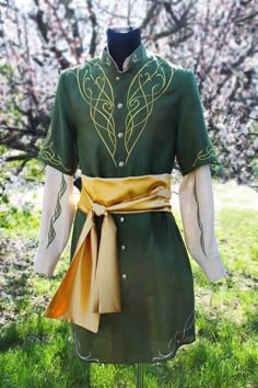 Hello! I will customize this unique and comfortable costume for your event. This is ideal for: * LARP character * Middle Earth Festival * Cosplay * Fantasy, Tolkien, LARP, and other events I will make it according to your individual measurements. This costume can be made for any size. I will send detailed instructions how to make measurements and a list in private messages. Please be attentive when making measurements. This set includes: 1. A long-sleeved shirt, linen fabric. 2. An elven male ro Elven Costume, Male Elf, Elf Dress, Fest Outfits, Elf Clothes, Medieval Clothing, Fantasy Costumes, Dress Costume, Christmas Costumes