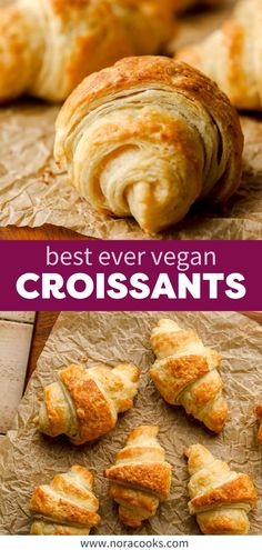 croissants with the words best ever vegan on top and below them