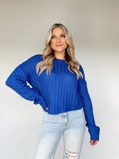 This luxurious Hold You To It Sweater is crafted with a divinely soft, stretchy knit fabric, providing a relaxed fit that hugs your curves oh-so-subtly. Its ribbed surface gives off a smooth, lightweight feel, while the vivid, vibrant colors and cropped style add a pop of color, making it a trendy yet sophisticated choice for any shopping sprees, dinners, brunches, or concerts. 100% Acrylic Hand wash cold. Color Making, Cropped Style, Shopping Spree, Hug You, Hold You, Dresses Xs, Pullover Sweaters, Sweaters & Cardigans, Knit Fabric