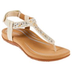 Product Description Aetrex Lindsey Embellished Arch Support Memory Foam Sandal Just In Time For Warmer Weather. Featuring Sparkly Stud Embellishments And Aetrex's Signature Built-In System With Arch Support And Memory Foam Cushioning, Beauty Can Be Comfortable. Details Color Choices: Black, Taupe, Red, Ivory Or Cognac Upper: Manmade Faux Leather Embellishments: Studs Design: T-Strap Thong Sandal Toe Type: Open, Round Back: Padded Ankle Strap; Exposed Heel Closure: Adjustable Hook-And-Loop Strap Aetrex Shoes, Memory Foam Sandals, Fashion Shoes Sandals, Womens Sandals Flat, Thong Sandals, T Strap, Arch Support, Black Sandals, Flat Sandals