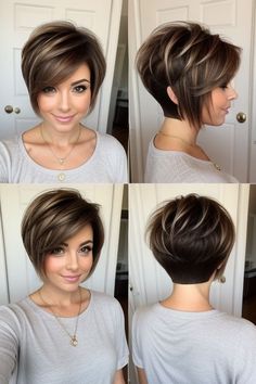 27+ Cute Short Hairstyles for Women 10 Brunette Balayage Hair Caramel, Hair Caramel Balayage, Layers Brunette, Cute Short Hairstyles For Women, Bob Short Hairstyles, Cute Short Hairstyles, Hair Dues, Hair Caramel, Nice Hairstyles