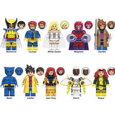 X-Men_97_Animated_Brick_Minifigures_Custom_Toy_Set Lego X Men, Queen Gambit, Marvel Ideas, Disney Wall Art, Custom Minifigures, Lego Custom Minifigures, Lego Craft, Marvel Comics Wallpaper, Uncanny X-men