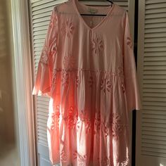 Color May Look Pale Coral In Picture But It’s Pale Pink Dresses Light Pink, Flower Cut Out, Light Pink Dress, Cut Outs, Pale Pink, Pink Dress, Light Pink, Length Sleeve, Coral