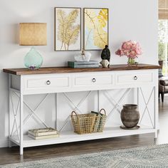 3-Drawer Console Table Hallway And Living Room, 3 Drawer Storage, Narrow Console Table, Foyer Table, Organized Storage, Storage Display, Entryway Table, Stylish Sofa, Farmhouse Charm