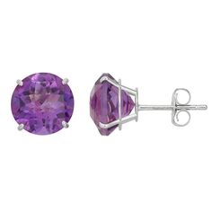 Beautify any ensemble with these scintillating 10k white gold amethyst earrings. Click on this JEWELRY & WATCHES GUIDE to learn about fit, styles, materials and more!EARRING DETAILS Diameter: 8 mm Backings: post Metal: 10k white gold STONE DETAILS Stone type: genuine amethyst Cut: round Setting: prong Size: One Size. Color: Purple. Gender: female. Age Group: adult. White Gold Stud Earrings, Post Metal, Amethyst Studs, White Gold Earrings Studs, White Gold Studs, Purple Earrings, Gold Stud Earrings, Gold Fabric, Amethyst Jewelry