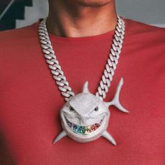 Bling Gifts, Shark Pendant, Rapper Jewelry, Handmade Watch, Star Spangled Banner, Diamond Eyes, Custom Pendants, Personalized Pendant, Hip Hop Jewelry