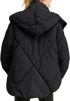 Stay warm and comfortable in this stylish quilted puffer coat featuring a hood, long sleeves, and a ribbed hem. The coat is made with a blend of cotton and polyester for a durable and lightweight feel. With its insulated design, you'll stay warm all winter long! Quilted puffer jacket made of lightweight and warm fabric, wind and cold protection, keeping the body warm. Feature: Lightweight down jacket with regular fit, windproof shell, ribbed cuffs, full zipper, 2 side pockets to keep hands warm, solid color, casual puffer jacket with hood. Brand Size Dress Bust Waist Hip XS 0-2 31-32.5'' 23-24'' 31-34" S 4--6 33-35'' 25-26'' 35-37" M 8--10 35-36'' 27-28'' 38-39" L 12--14 38-40'' 29-31'' 40-42" XL 14-16 40-42'' 33.5-36'' 44-46" 2XL 18-20 42-44'' 37-40'' 47-50" 3XL 22-24 44-46'' 41-46'' 51-5