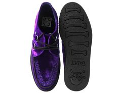 Violet Velvet Viva Mondo Creeper Tuk Creepers, Platform Creepers, Creepers Shoes, Stocking Tights, Purple Fabric, Purple Velvet, Gothic Outfits, Creepers, Shoe Store