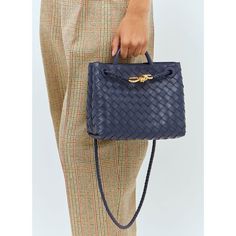 Small Andiamo Handbag In Intrecciato Woven Leather. Top Handle Sliding Crossbody Strap Front Gold-Tone Hardware Magnetic Closure Intrecciato Weave One Main Compartment Interior Zip Pocket Made In Italy 100% Leather Color: Blue Code: 766014 Vcpp1 4526 Sku: Ln-Bov0257051blu Welcome To The Official Luosophy Poshmark Closet! Luosophy Is A Luxury Brand Reselling Company Founded In San Diego, Ca From 2016. All Our Products Are Imported From Italy And Sold In The Usa. We Do Our Best To Provide High Fas Blue Code, Leather Top, Luxury Items, Luxury Brand, Magnetic Closure, Bottega Veneta, Top Handle, Luxury Branding, High Fashion