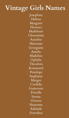 Some of my favorites vintage names for baby girls 🤍 1950s Girl Names, Grandma Names Ideas, 60s Names, Vintage Female Names, Vintage Names Girl, Cowgirl Names, 1950s Names, Vintage Girl Names, Vintage Baby Girl Names