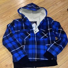 Brand New Zip Up Hoodie Blue Plaid Sherpa Lined Retail: $49 Boys Size Small: 7/8 Smoke Free Home Adidas Casual, Vans Hoodie, Kids Plaid, Plaid Hoodie, Nike Crewneck, Orange Hoodie, Navy Hoodie, Under Armour Hoodie, Sweat Hoodie