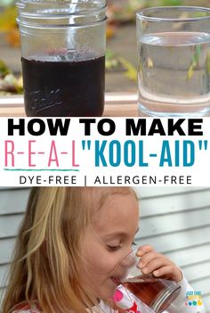 Kool Aid Alternative, Diy Yoohoo Drink, Homemade Kool Aid, Dye Free Juice, Herbal Kool Aid, Food Dye Free Diet, How To Make Kool Aid, Dye Free Drinks For Kids, Dye Free Drinks