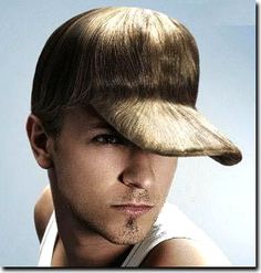 Now that is truly "hat hair." Cap Hairstyles, Athletic Hairstyles, Corte De Cabelo Masculino, Boys Haircuts, Mens Hairstyles Short, Cap Hair, Fade Haircut, Long Hair Styles Men