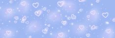 many hearts are floating in the air on a blue background with stars and sparkles