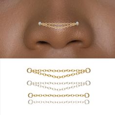 three different types of nose chains